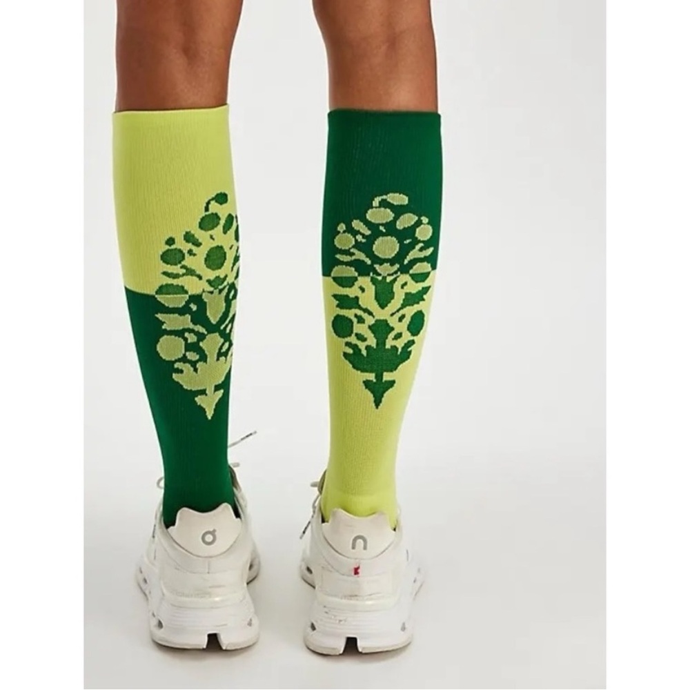 FP Movement Colorblock Buti Tall Socks in Green Combo NWT Logo